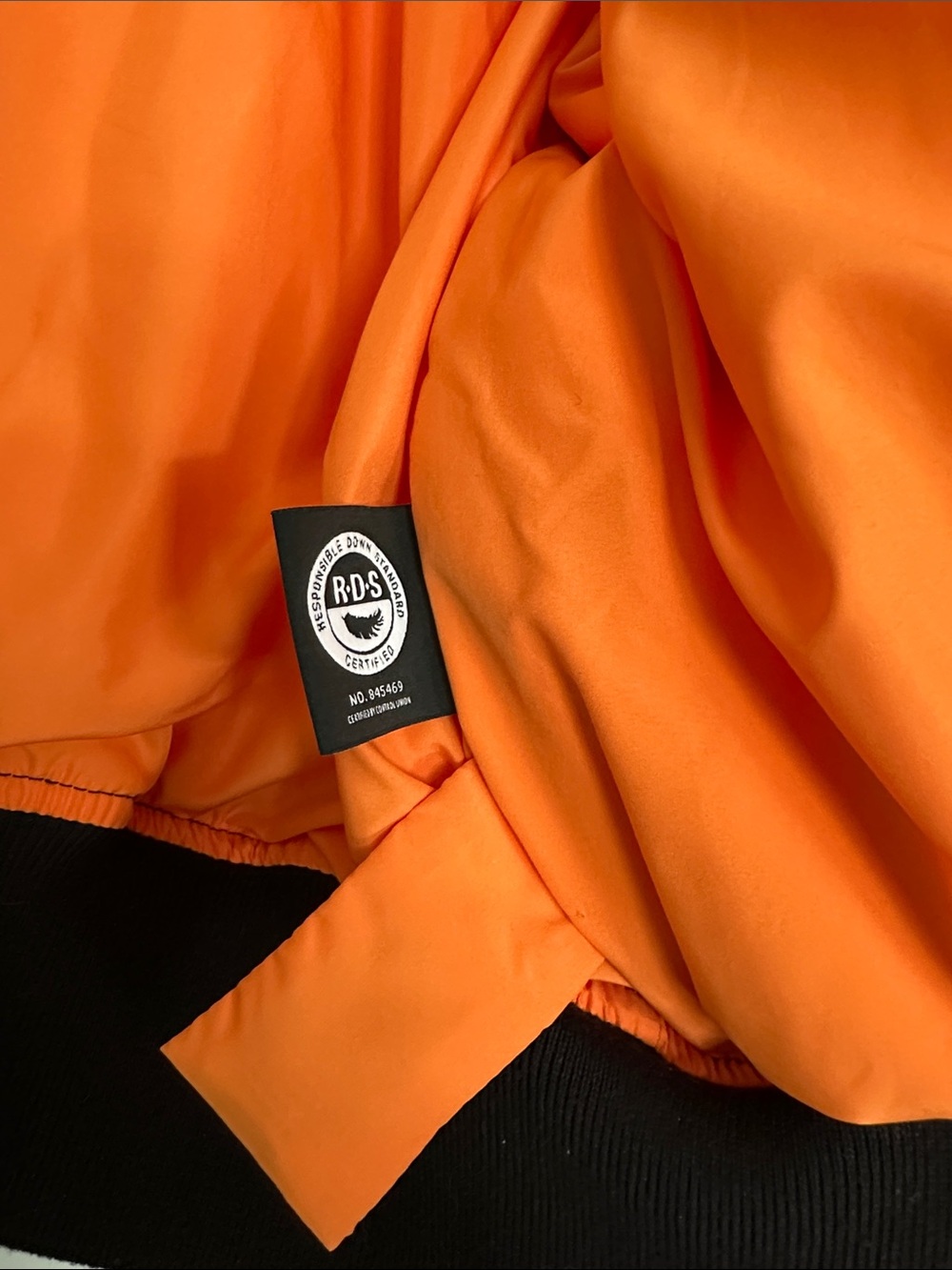 TNA Black Bomber Jacket with Orange Lining - Picture 5 of 6
